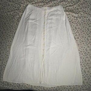 Dress Barn White Button Down White Midi/Maxi Skirt XL Size 14/16